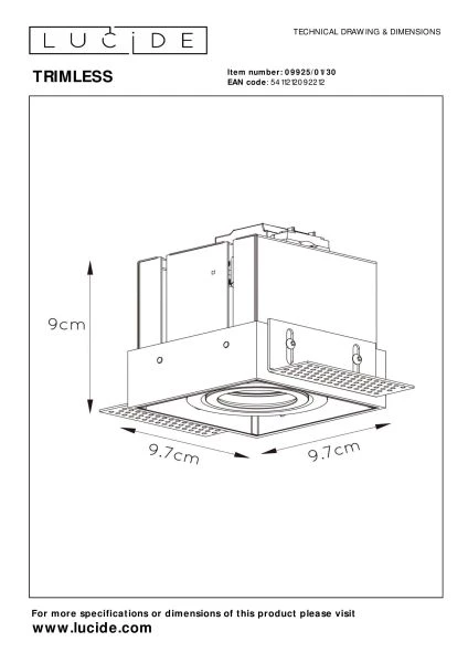 Lucide TRIMLESS - Foco empotrable en el suelo - 1xGU10 - Negro - TECHNISCH